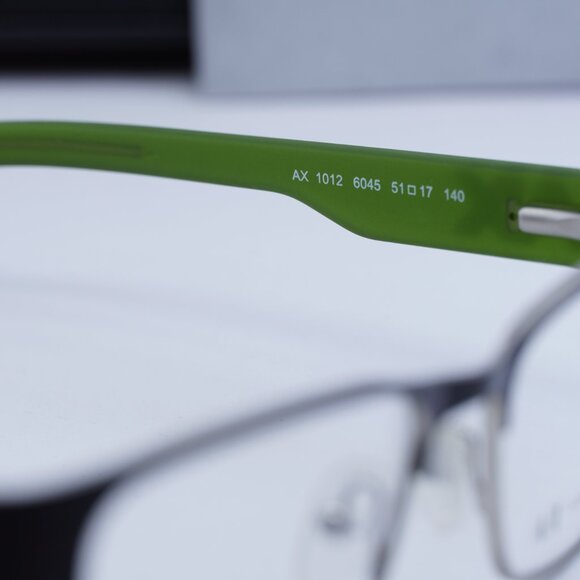 Final Price! Armani Exchange AX1012 6045 Black/Silver/Green Eyeglasses 51mm - Picture 7 of 10